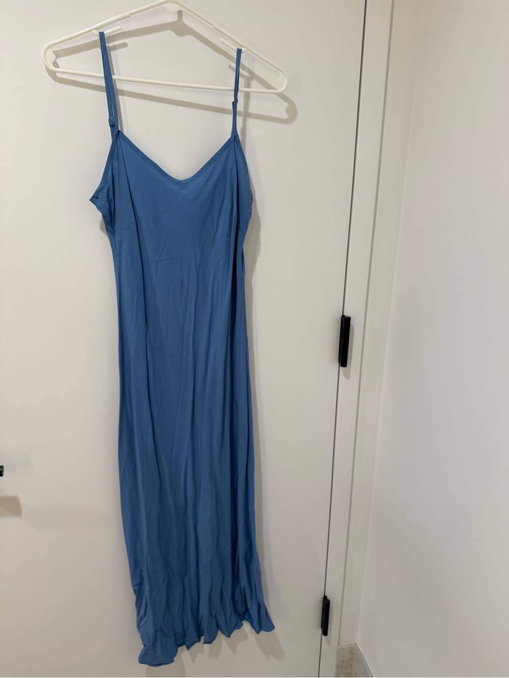 LOFT Steel Blue Slip Maxi Dress with Spaghetti Straps